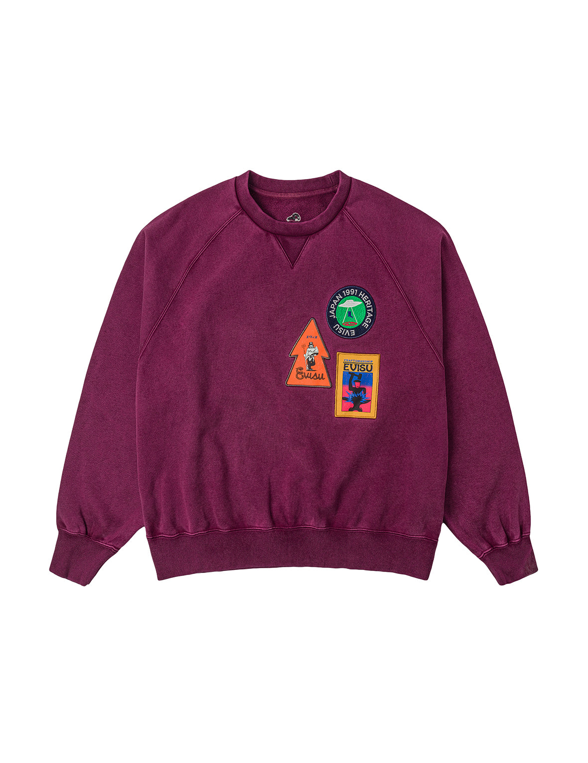 アメリカン「恵比寿」パッチとカモメ刺繍 リラックスフィット スウェットシャツ